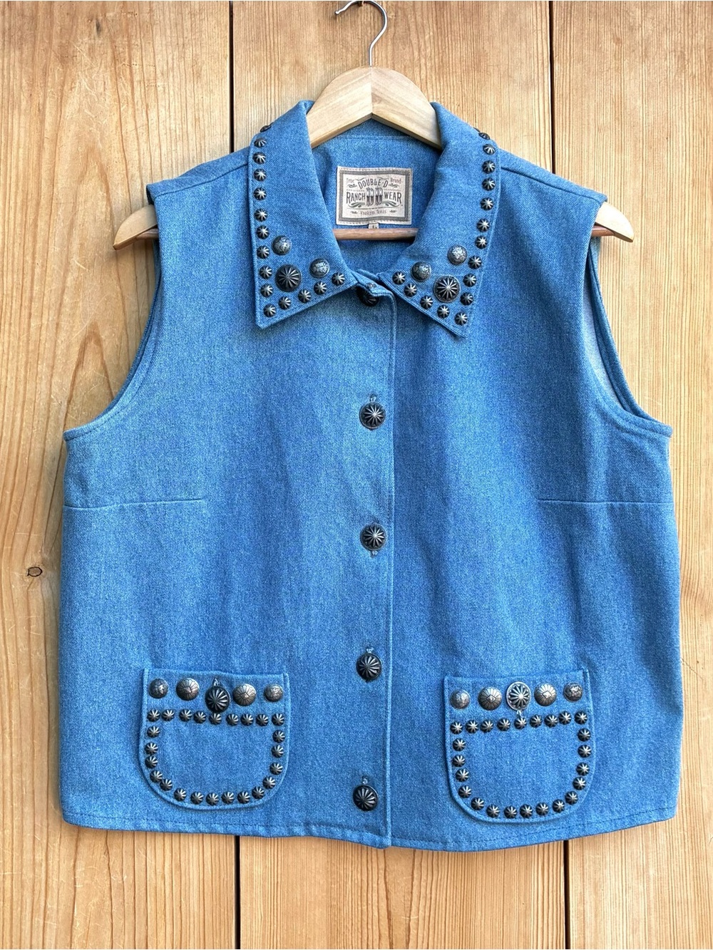 Double D Ranchwear Women’s EUC Denim Vest Sz Large